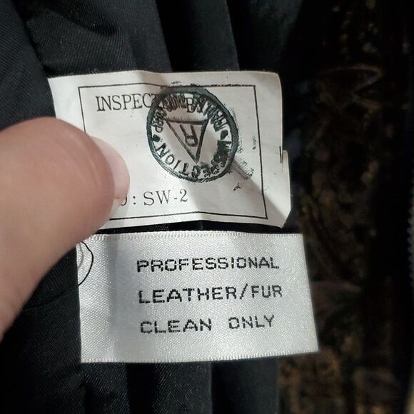 Vintage 1960s Radlee Patterned Leather Coat with Genuine Fox Fur Collar Sz M - Picture 16 of 16